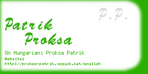 patrik proksa business card
